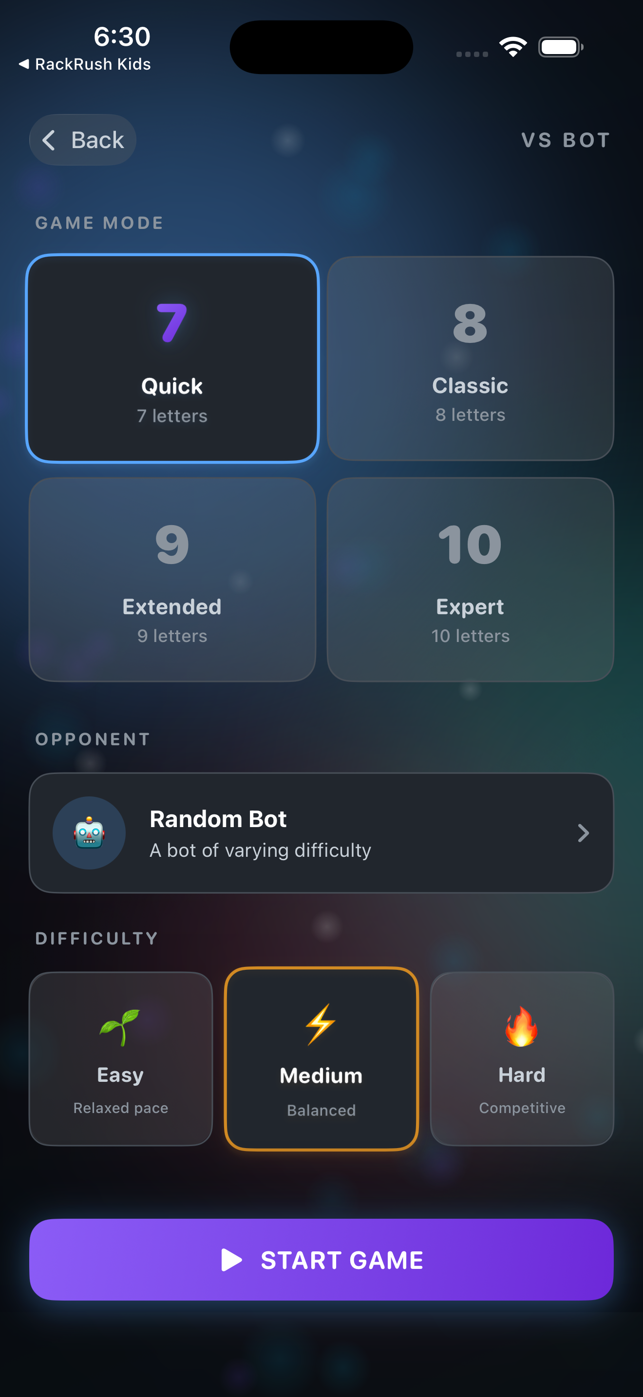 RackRush VS Bot Mode
